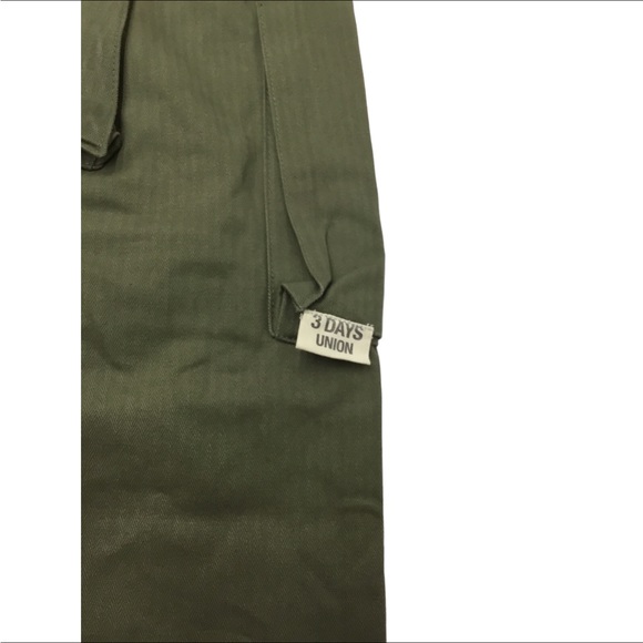 VINTAGE U.S MARINE CORP. OLIVE ULITIY CARGO PANTS Size 36 wool y2k military - Picture 2 of 7